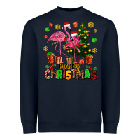 Navy flamingo merry christmas Heavyweight Sweatshirt - AdoDesignShop