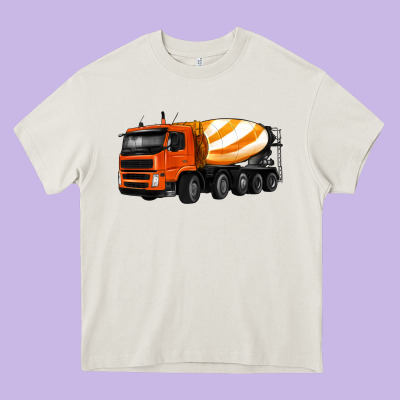 Cement Truck Heavy Core Tee Designed By Artiststas