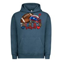 Pigment Midnight Navy Touchdown season American football 4th of july Urban Hoodie - HowdyJamesFarm