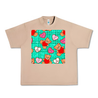 Burro valentines day teddy bears and cookies seamless pattern Urban Heavy Tee - BundleAndBundleShop