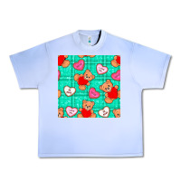 Grape Ice valentines day teddy bears and cookies seamless pattern Urban Heavy Tee - BundleAndBundleShop
