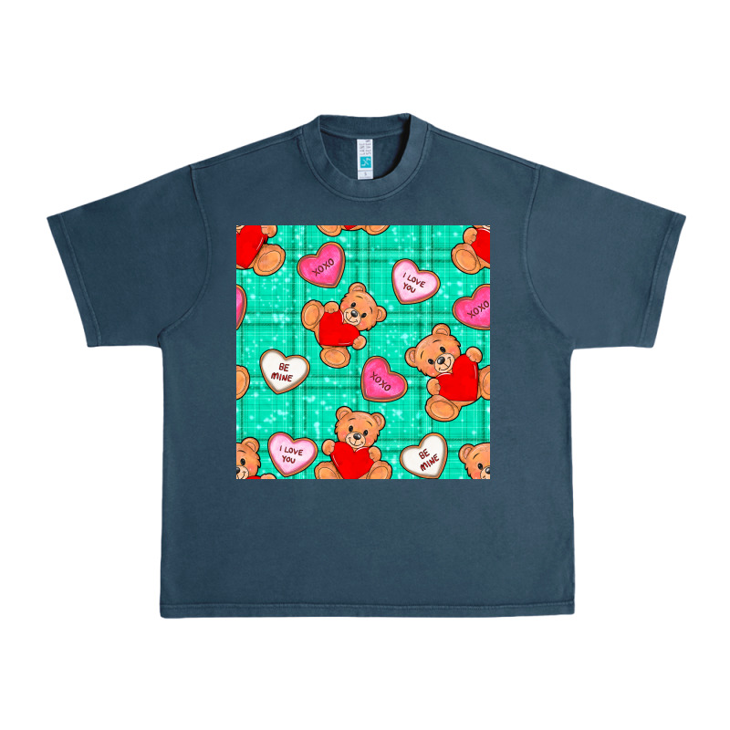 Valentines Day Teddy Bears And Cookies Seamless Pattern Urban Heavy Tee by BundleAndBundleShop | Teevron