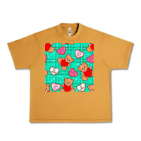 Peanut Butter valentines day teddy bears and cookies seamless pattern Urban Heavy Tee - BundleAndBundleShop
