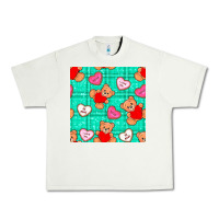 Pistachio valentines day teddy bears and cookies seamless pattern Urban Heavy Tee - BundleAndBundleShop