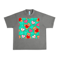 Tornado valentines day teddy bears and cookies seamless pattern Urban Heavy Tee - BundleAndBundleShop