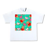 White valentines day teddy bears and cookies seamless pattern Urban Heavy Tee - BundleAndBundleShop