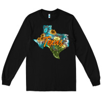 Black western texas map Long Sleeve Tee - AdoDesignShop