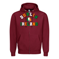 Burgundy dublİn ireland Zipper Hoodie - MaliasSmallBusiness