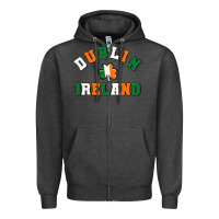 Charcoal Heather dublİn ireland Zipper Hoodie - MaliasSmallBusiness