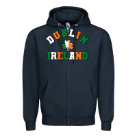 Navy dublİn ireland Zipper Hoodie - MaliasSmallBusiness