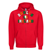 Red dublİn ireland Zipper Hoodie - MaliasSmallBusiness