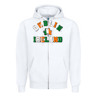 White dublİn ireland Zipper Hoodie - MaliasSmallBusiness