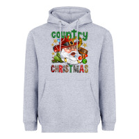 Heather Grey Country Christmas Heavyweight Hoodie - NancyCooperArtShop