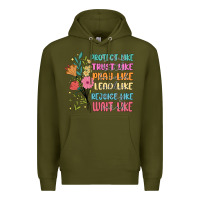 Army Green women of the bible Premium Hoodie - JahusDesignShop