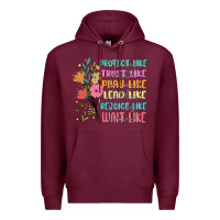 Burgundy women of the bible Premium Hoodie - JahusDesignShop