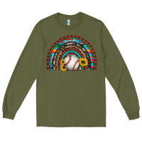 Army Green baseball rainbow Long Sleeve Tee - Artiststas