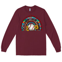 Burgundy baseball rainbow Long Sleeve Tee - Artiststas