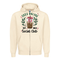 Sandshell iced coffee social club Zipper Hoodie - MaliasSmallBusiness