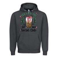 Smoke iced coffee social club Zipper Hoodie - MaliasSmallBusiness