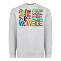 Heather Grey she is mom Heavyweight Sweatshirt - JahusDesignShop