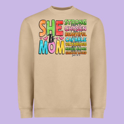 She Is Mom Heavyweight Sweatshirt Designed By Jahusdesignshop