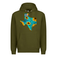 Army Green Sunflower Turquoise Texas Premium Hoodie - Bettercallsaul
