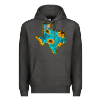 Charcoal Heather Sunflower Turquoise Texas Premium Hoodie - Bettercallsaul
