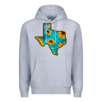 Heather Grey Sunflower Turquoise Texas Premium Hoodie - Bettercallsaul