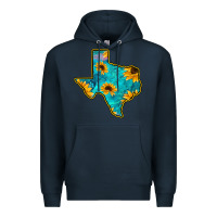 Navy Sunflower Turquoise Texas Premium Hoodie - Bettercallsaul
