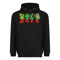 Black Christmas Cactuses Heavyweight Hoodie - MaliasSmallBusiness