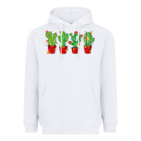 White Christmas Cactuses Heavyweight Hoodie - MaliasSmallBusiness