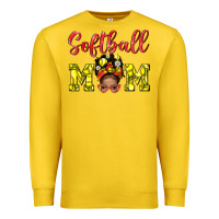 Lemon Softball Mom And Afro Messy Bun Mom Premium Sweatshirt - BundleAndBundleShop