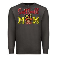 Smoke Softball Mom And Afro Messy Bun Mom Premium Sweatshirt - BundleAndBundleShop