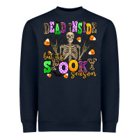 Navy dead inside but it's spooky season Heavyweight Sweatshirt - AdoDesignShop