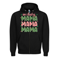 Black one lucky mama Zipper Hoodie - MaliasSmallBusiness