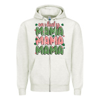Oatmeal Heather one lucky mama Zipper Hoodie - MaliasSmallBusiness