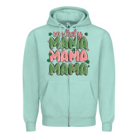 Seafoam one lucky mama Zipper Hoodie - MaliasSmallBusiness