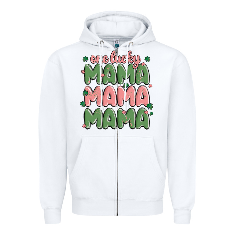 One Lucky Mama Zipper Hoodie by MaliasSmallBusiness | Teevron