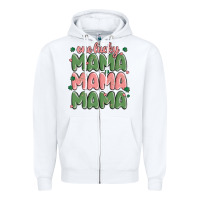 White one lucky mama Zipper Hoodie - MaliasSmallBusiness