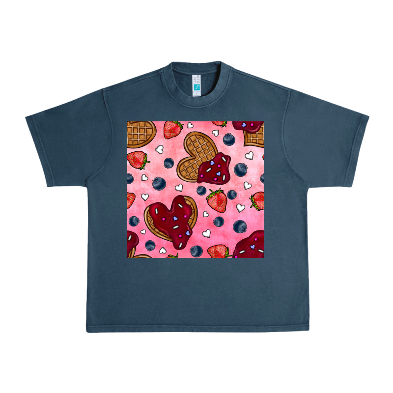 Valentines Day Waffles Seamless Pattern Urban Heavy Tee by BundleAndBundleShop | Teevron