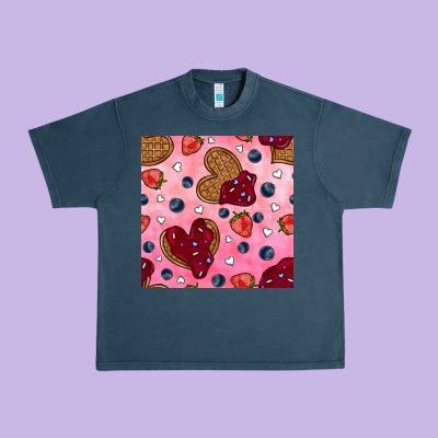 Valentines Day Waffles Seamless Pattern Urban Heavy Tee Designed By Bundleandbundleshop