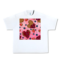 White valentines day waffles seamless pattern Urban Heavy Tee - BundleAndBundleShop