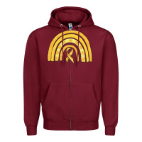 Burgundy childhood cancer awareness rainbow Zipper Hoodie - MaliasSmallBusiness