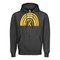 Charcoal Heather childhood cancer awareness rainbow Zipper Hoodie - MaliasSmallBusiness
