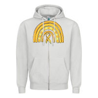 Dove Grey childhood cancer awareness rainbow Zipper Hoodie - MaliasSmallBusiness
