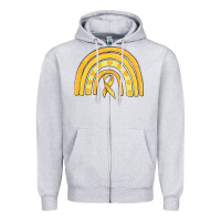 Heather Grey childhood cancer awareness rainbow Zipper Hoodie - MaliasSmallBusiness