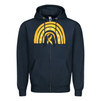 Navy childhood cancer awareness rainbow Zipper Hoodie - MaliasSmallBusiness