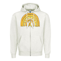 Oatmeal Heather childhood cancer awareness rainbow Zipper Hoodie - MaliasSmallBusiness