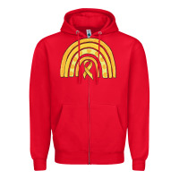 Red childhood cancer awareness rainbow Zipper Hoodie - MaliasSmallBusiness
