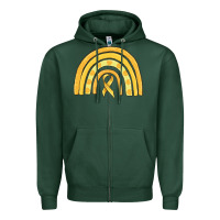 Sports Green childhood cancer awareness rainbow Zipper Hoodie - MaliasSmallBusiness